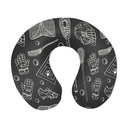 Lacrosse Pattern Print Design 01 U-Shaped Travel Neck Pillow