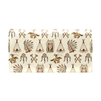 Native Indian Pattern Design Print Women's Trifold Wallet