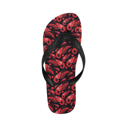 Shrimp Print Design LKS303 Flip Flops