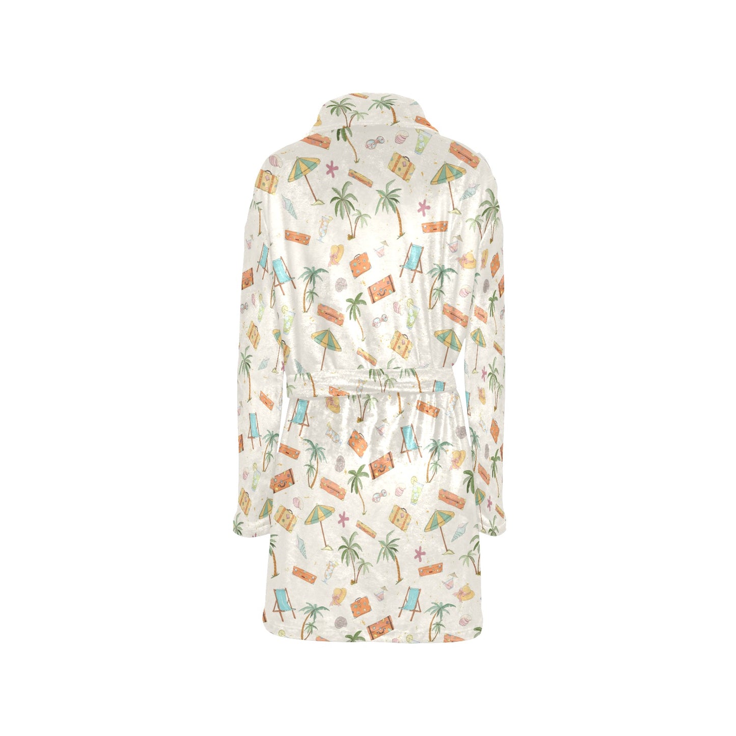 Beach Themed Pattern Print Design 05 Women's Fleece Robe
