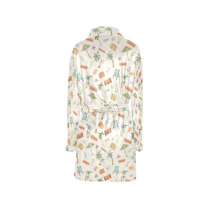 Beach Themed Pattern Print Design 05 Women's Fleece Robe