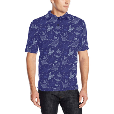 Manta Ray Print Design LKS401 Men Polo Shirt