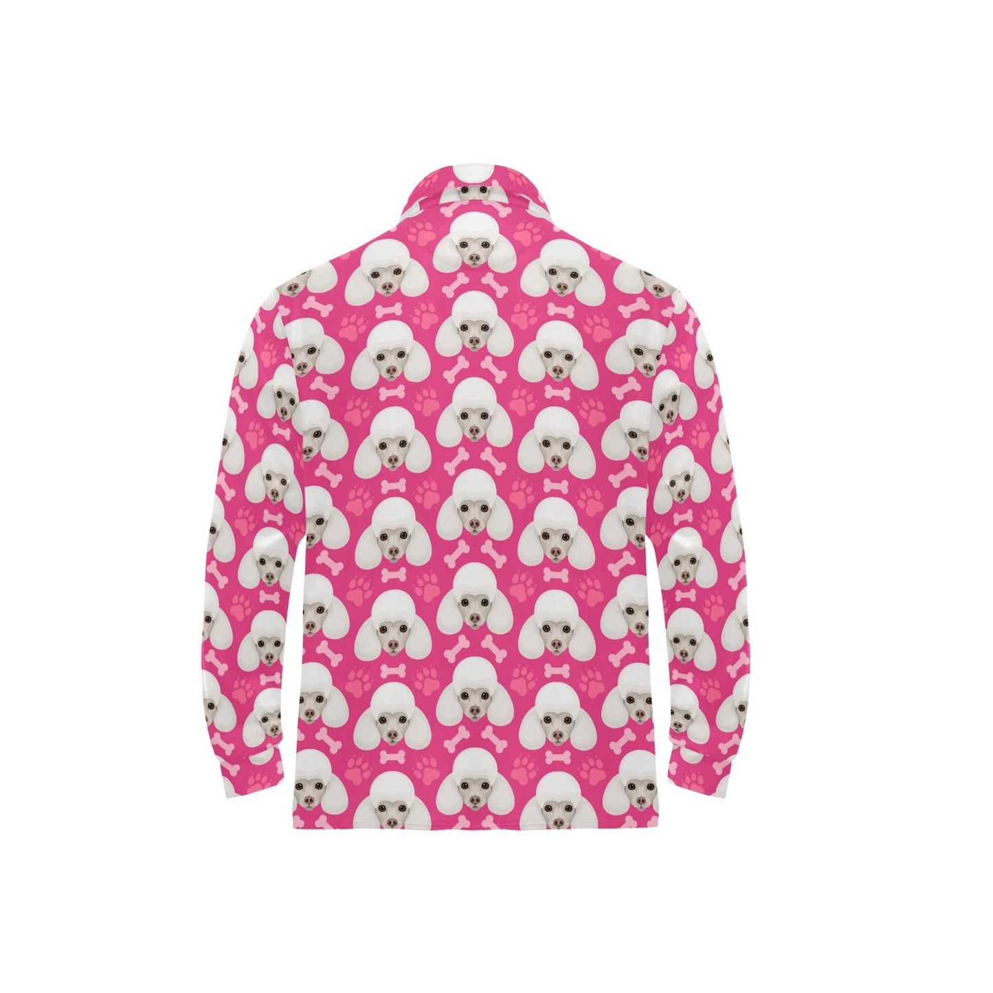 Poodle Pattern Print Design A04 Long Sleeve Polo Shirt For Men's