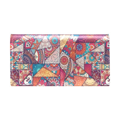 Patchwork Print Design LKS401 Women's Trifold Wallet