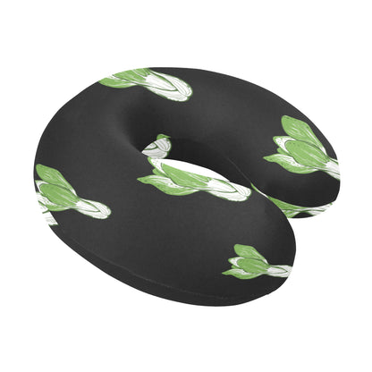 Kale Pattern Print Design 02 U-Shaped Travel Neck Pillow
