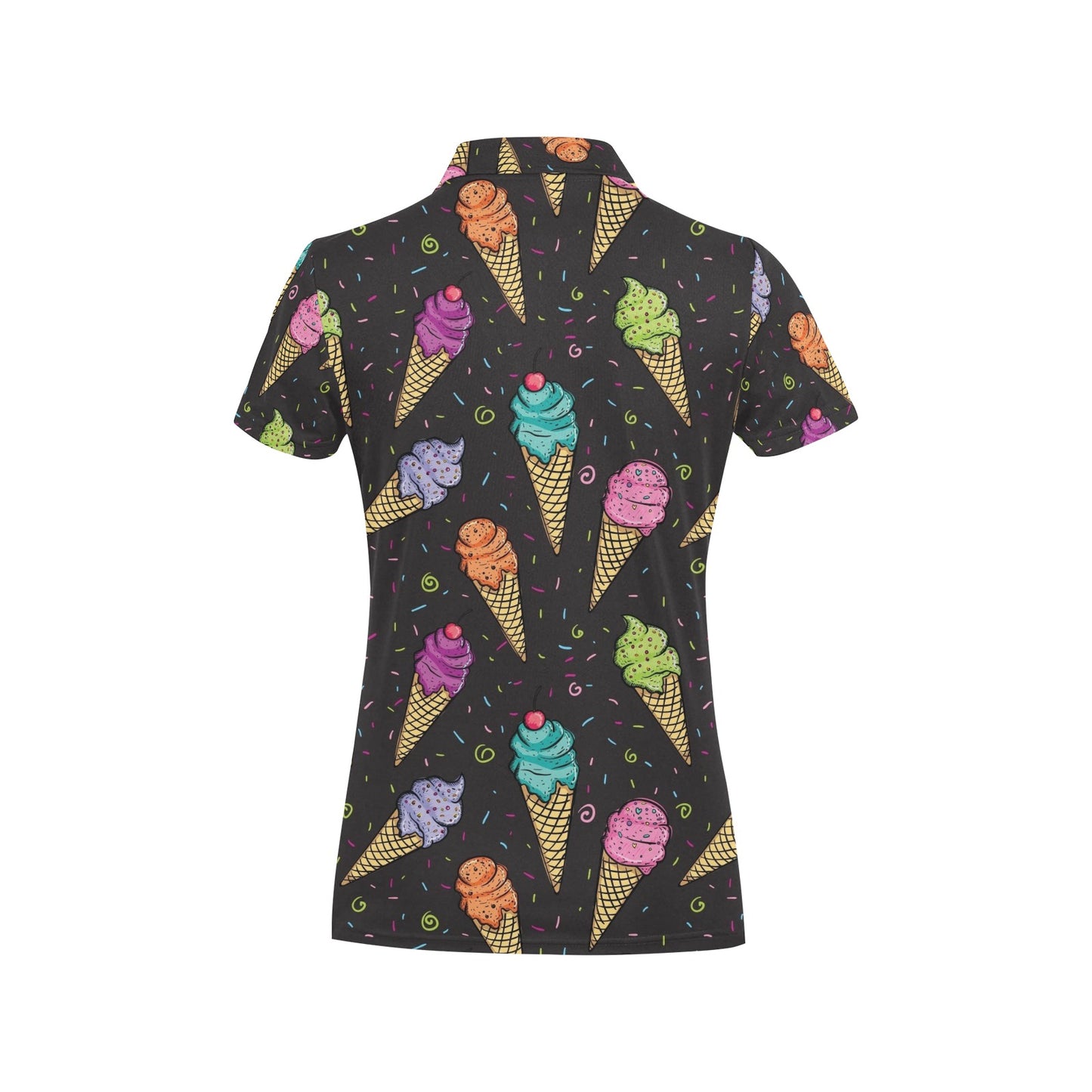 Ice Cream Pattern Print Design IC06 Women's Polo Shirt