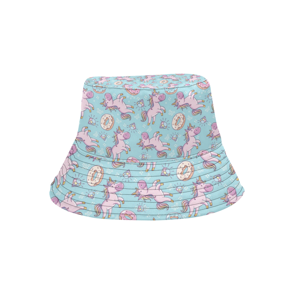 Donut Unicorn Pattern Print Design DN016 Unisex Bucket Hat