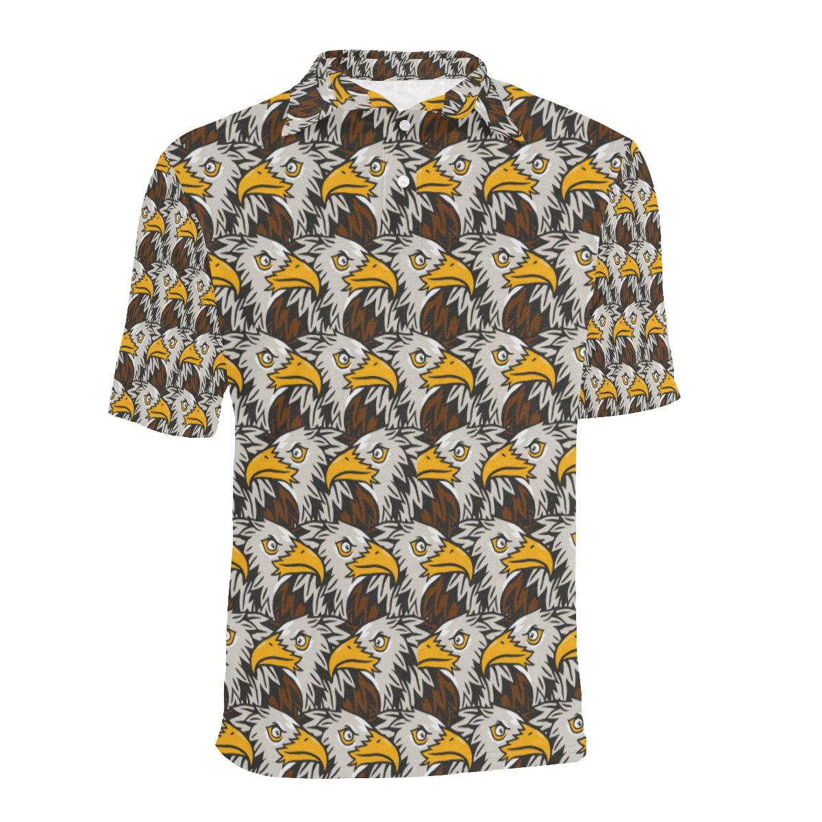 Eagles Head Pattern Men Polo Shirt