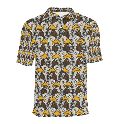 Eagles Head Pattern Men Polo Shirt
