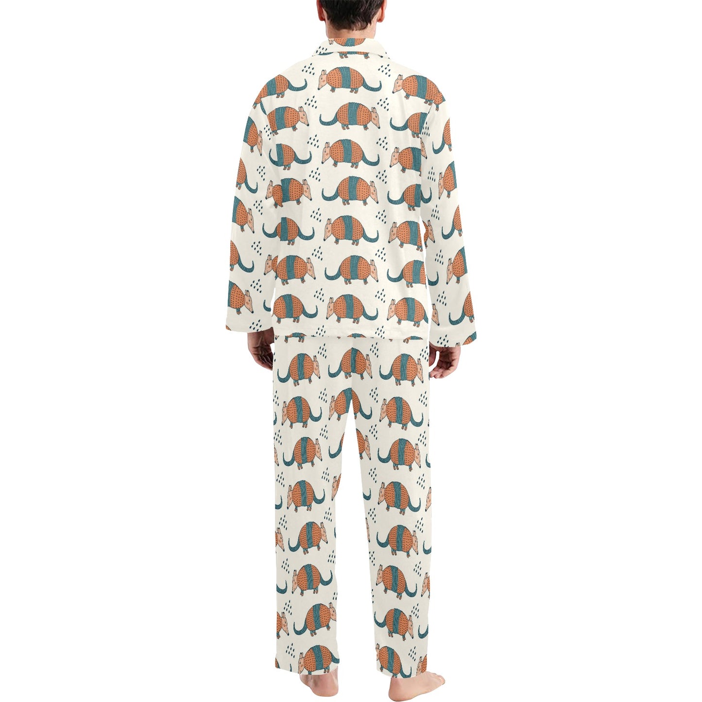 Armadillo Pattern Print Design 01 Men's Long Pajama Set