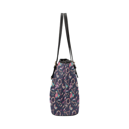Boho Dream Catcher Colorful Leather Tote Bag