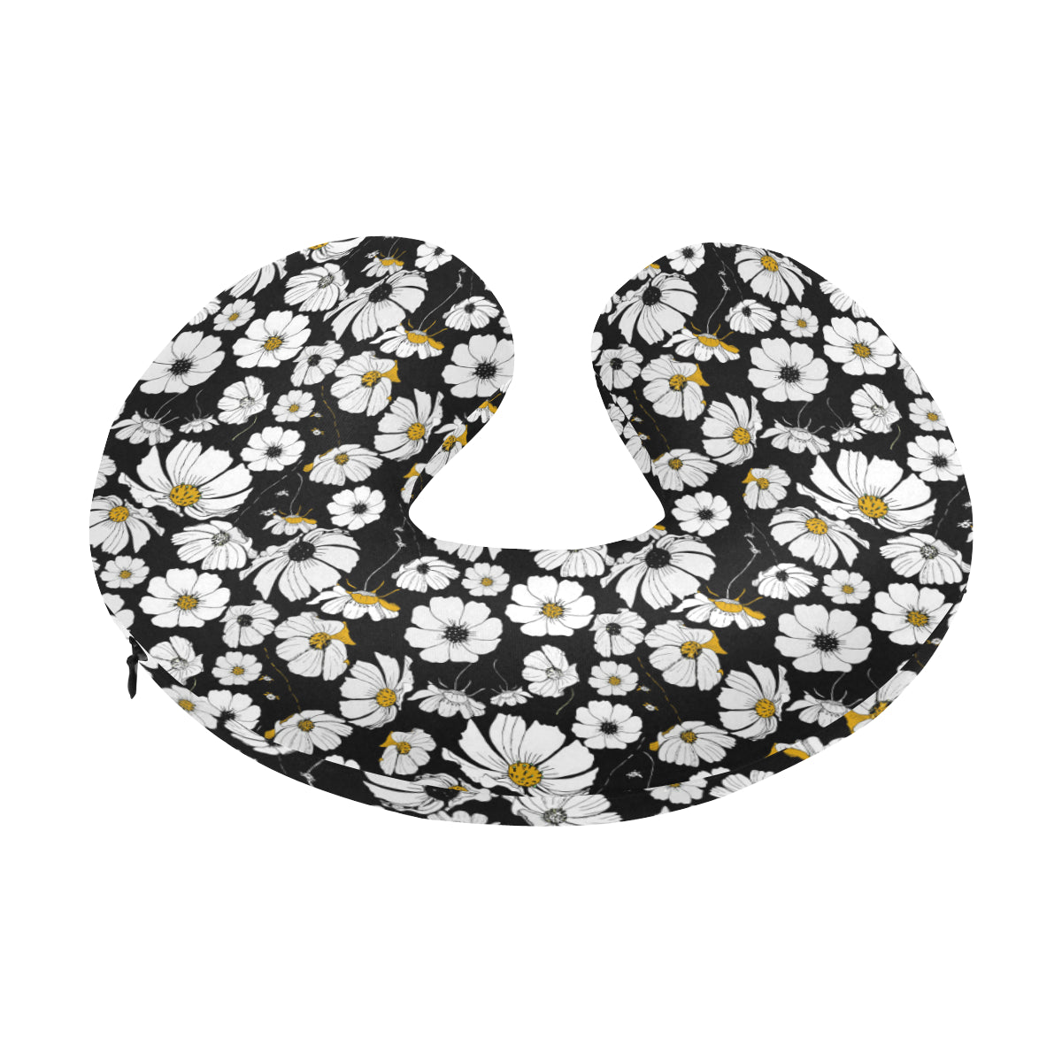 Daisy Pattern Print Design 02 U-Shaped Travel Neck Pillow