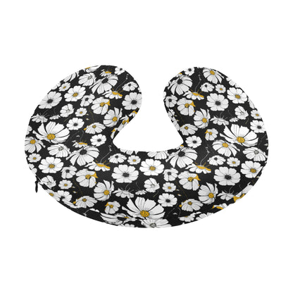 Daisy Pattern Print Design 02 U-Shaped Travel Neck Pillow