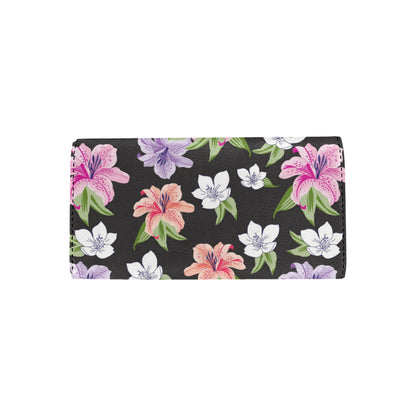 Lily Pattern Print Design LY02 Women's Trifold Wallet