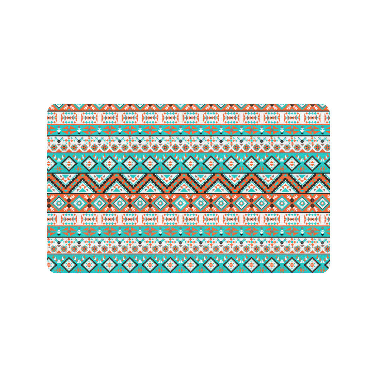 Navajo Style Print Pattern Rubber Doormat
