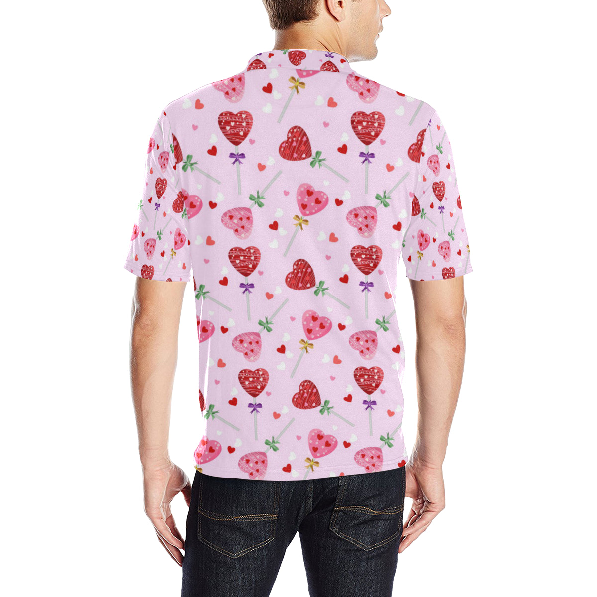 Lollipop Pattern Print Design LL07 Men Polo Shirt