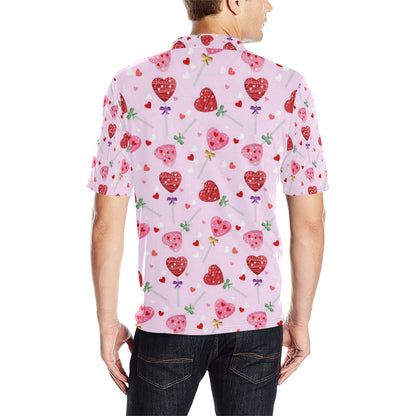 Lollipop Pattern Print Design LL07 Men Polo Shirt