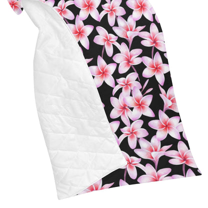 Pink Plumeria Pattern Print Design PM09 Premium Quilt