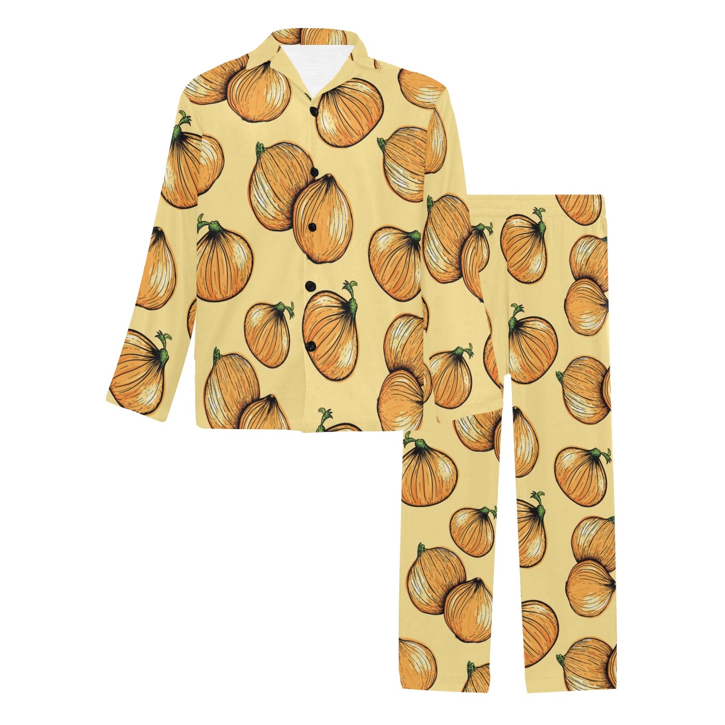 Onion Pattern Print Design A04 Men's Long Pajama Set