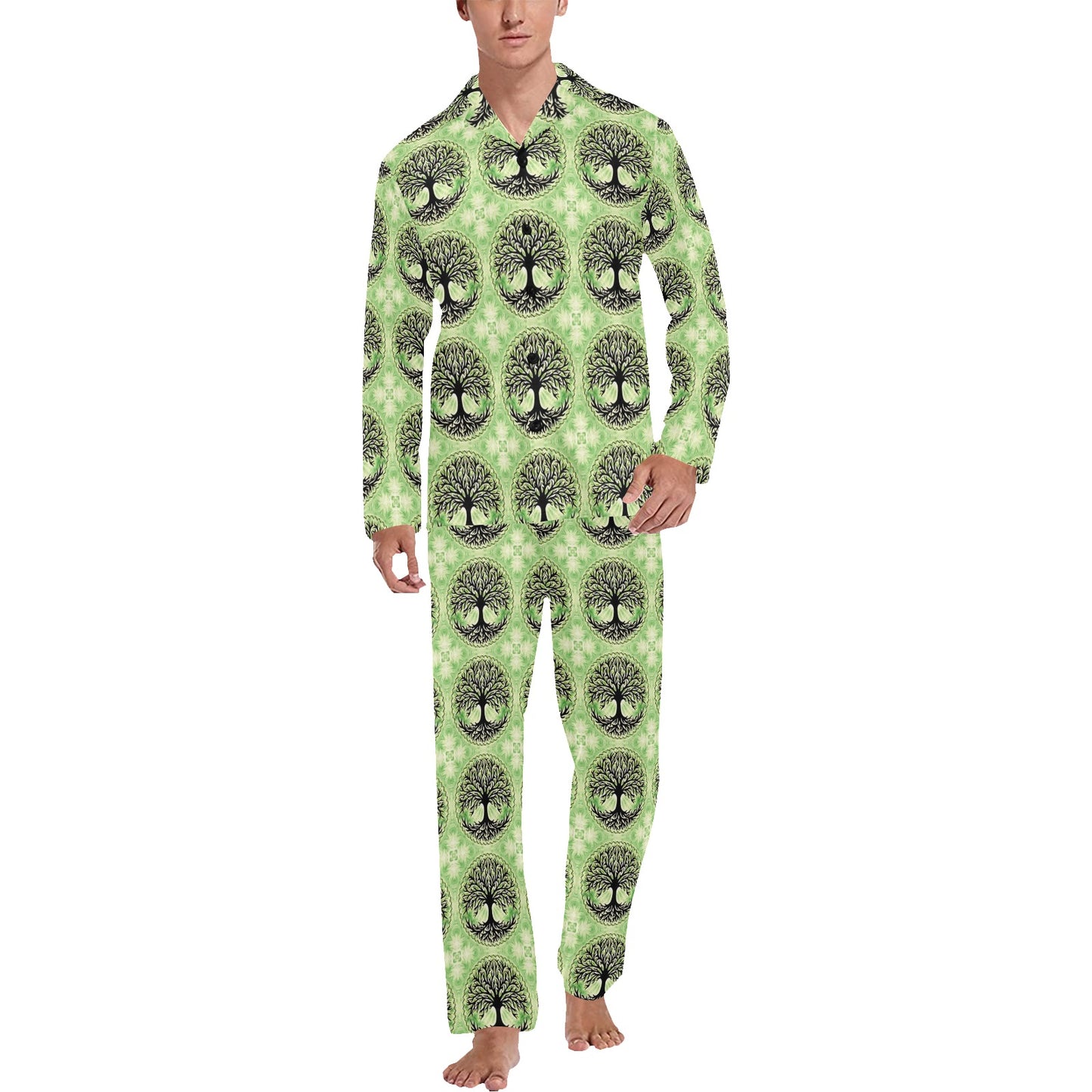 Celtic Pattern Print Design 010 Men's Long Pajama Set