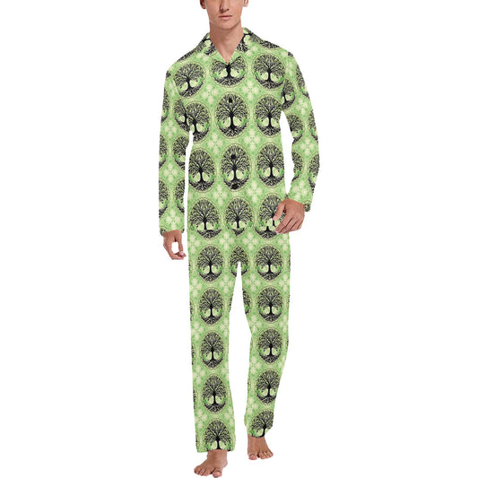Celtic Pattern Print Design 010 Men's Long Pajama Set