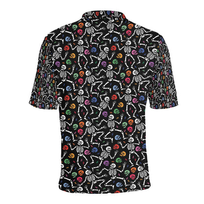 Skeleton Print Design LKS307 Men Polo Shirt