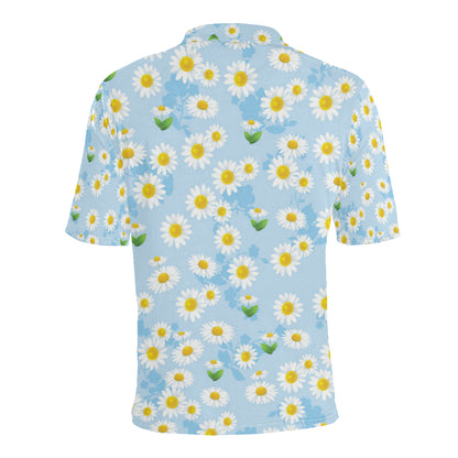Daisy Pattern Print Design DS010 Men Polo Shirt