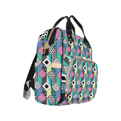 90s Pattern Print Design 3 Diaper Bag Backpack