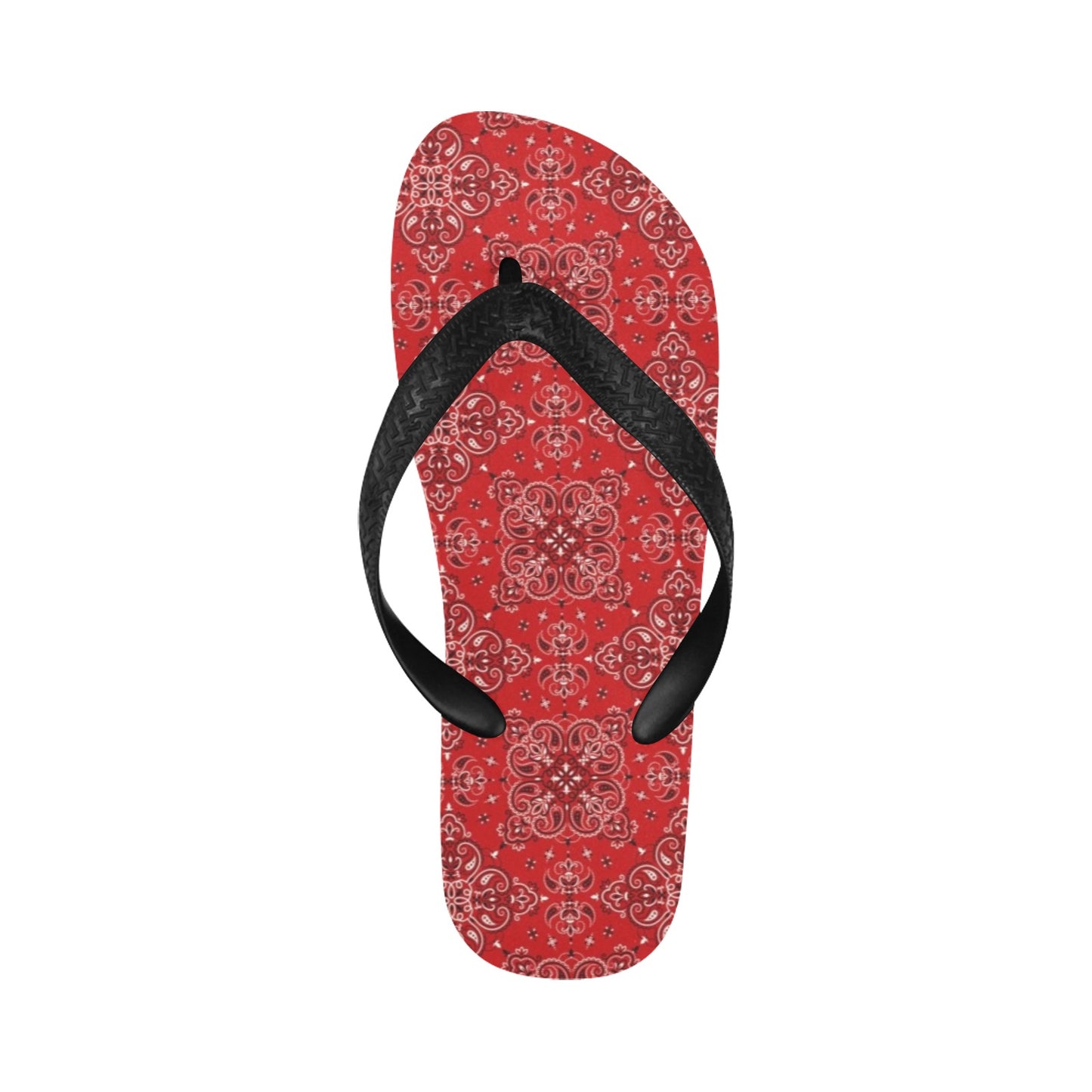 Bandana Red Pattern Print Design LKS3010 Flip Flops