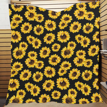 Sunflower Pattern Print Design SF05 Premium Quilt