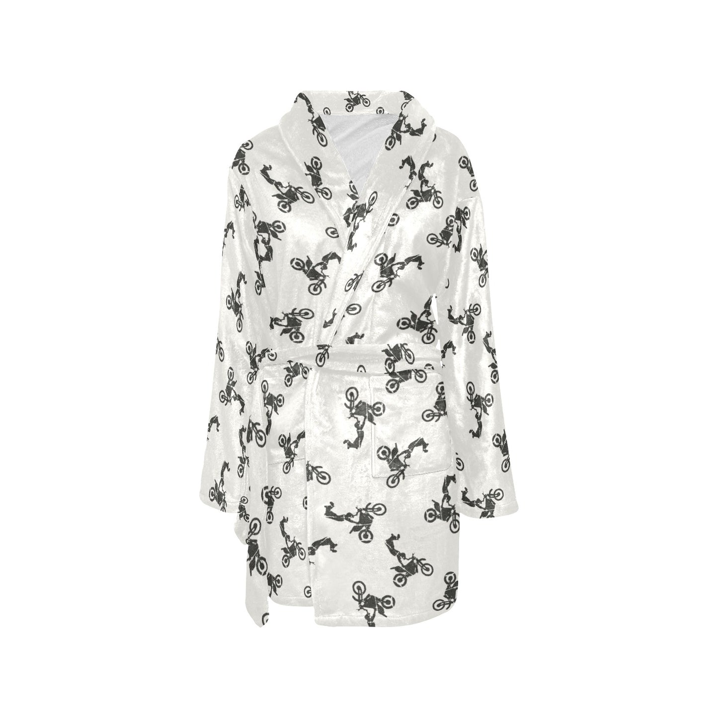 Motocross Pattern Print Design 03 Women's Fleece Robe