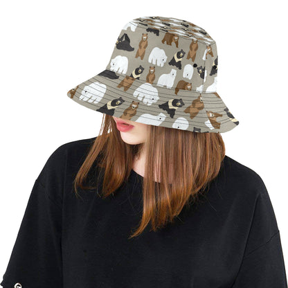 Bear Pattern Print Design BE03 Unisex Bucket Hat