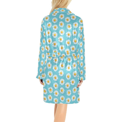 Daisy Pattern Print Design DS03 Women's Fleece Robe