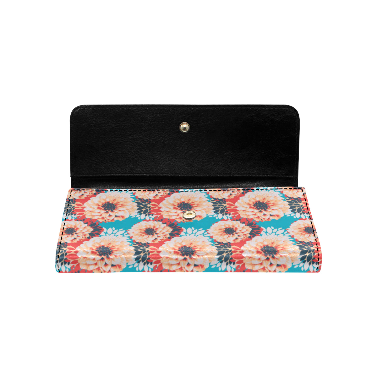 Dahlia Pattern Print Design DH05 Women's Trifold Wallet