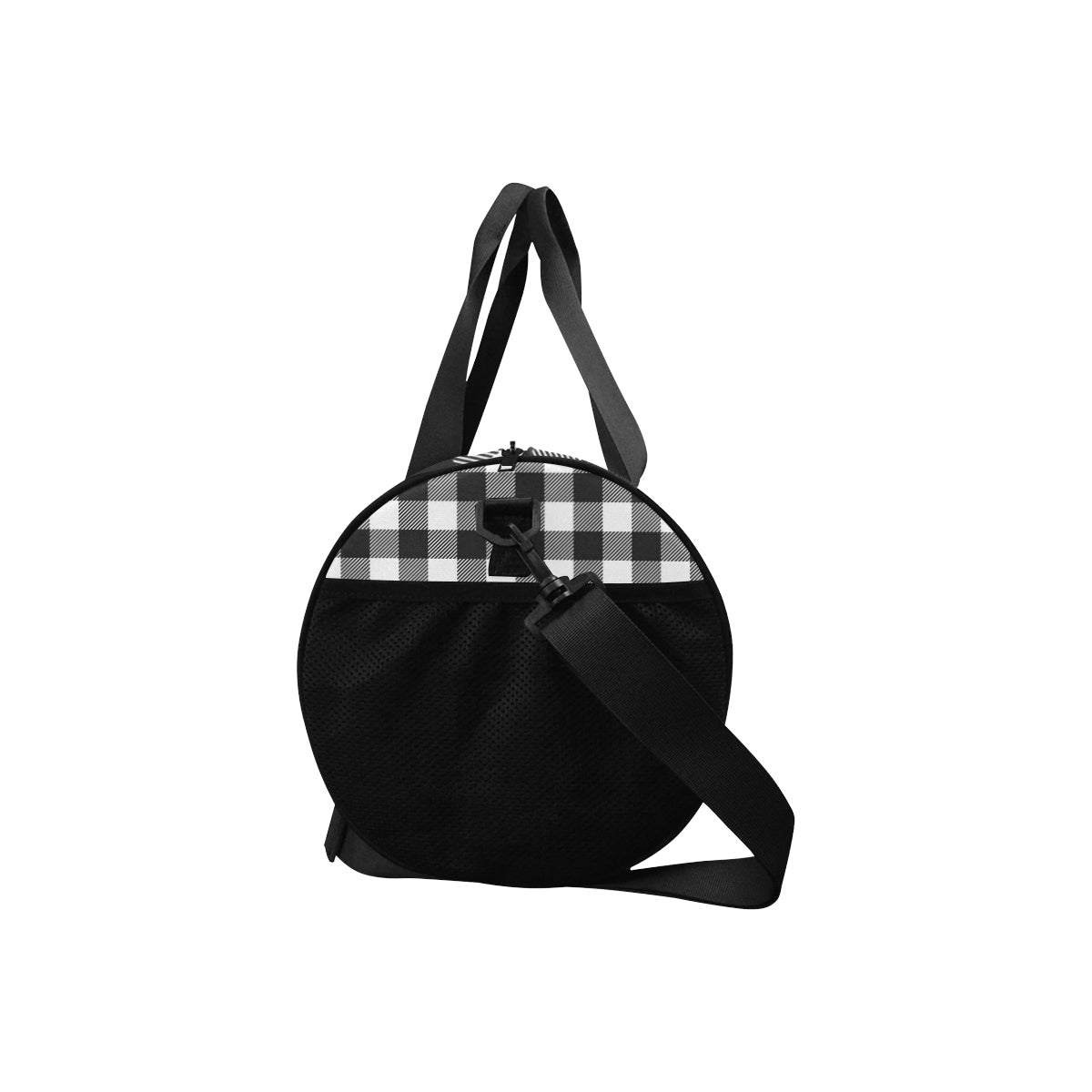 Buffalo check Black white Pattern Print Design 04 Duffel Bag