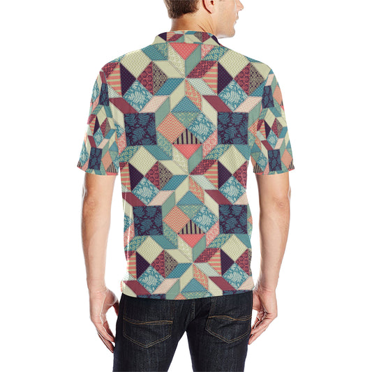 Patchwork Pattern Print Design 02 Men Polo Shirt