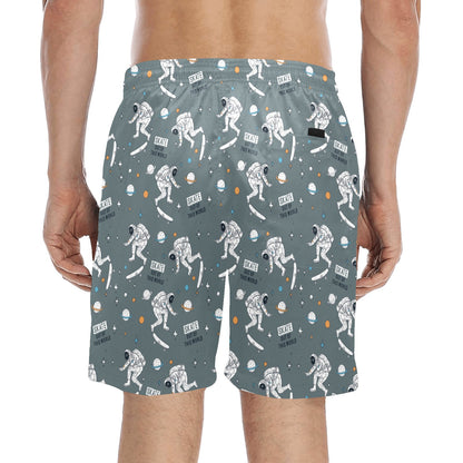Skateboard Print Design LKS306 Men's Swim Trunks Beach Shorts