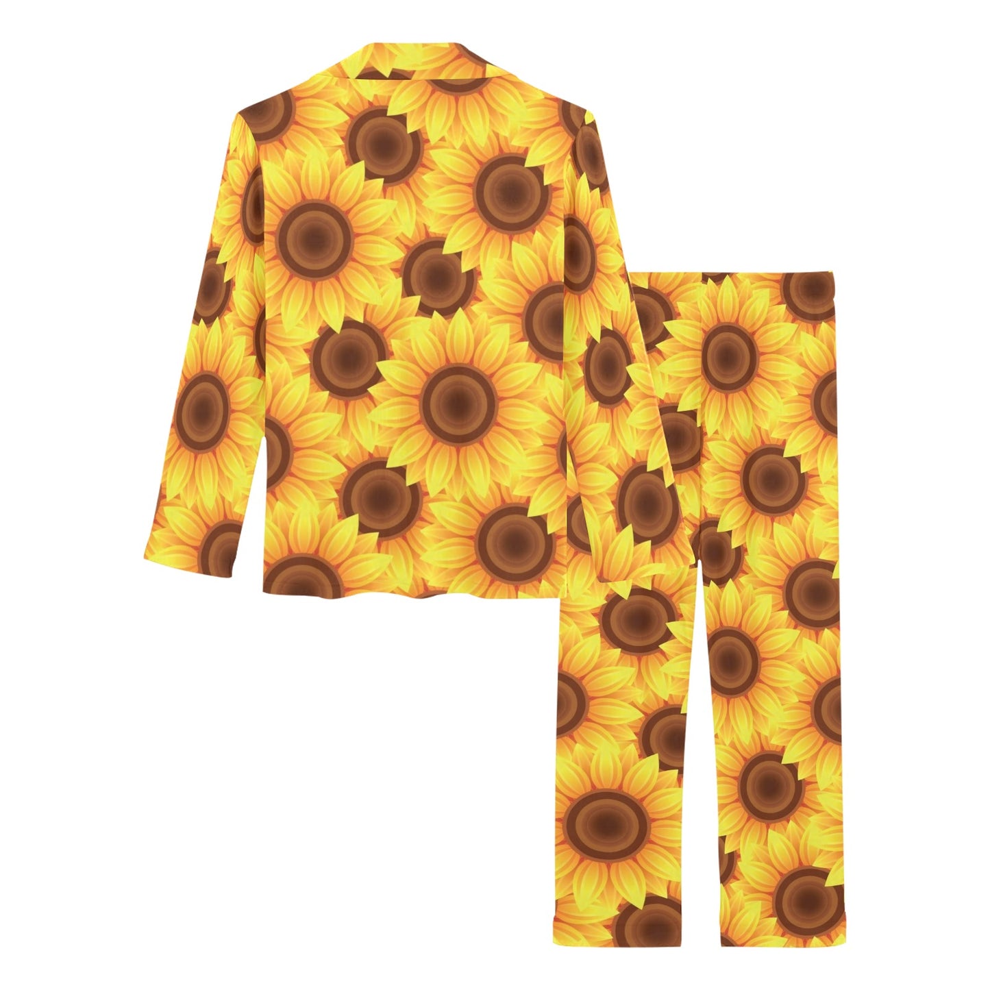Sunflower Pattern Print Design SF07 Women's Long Pajama Set