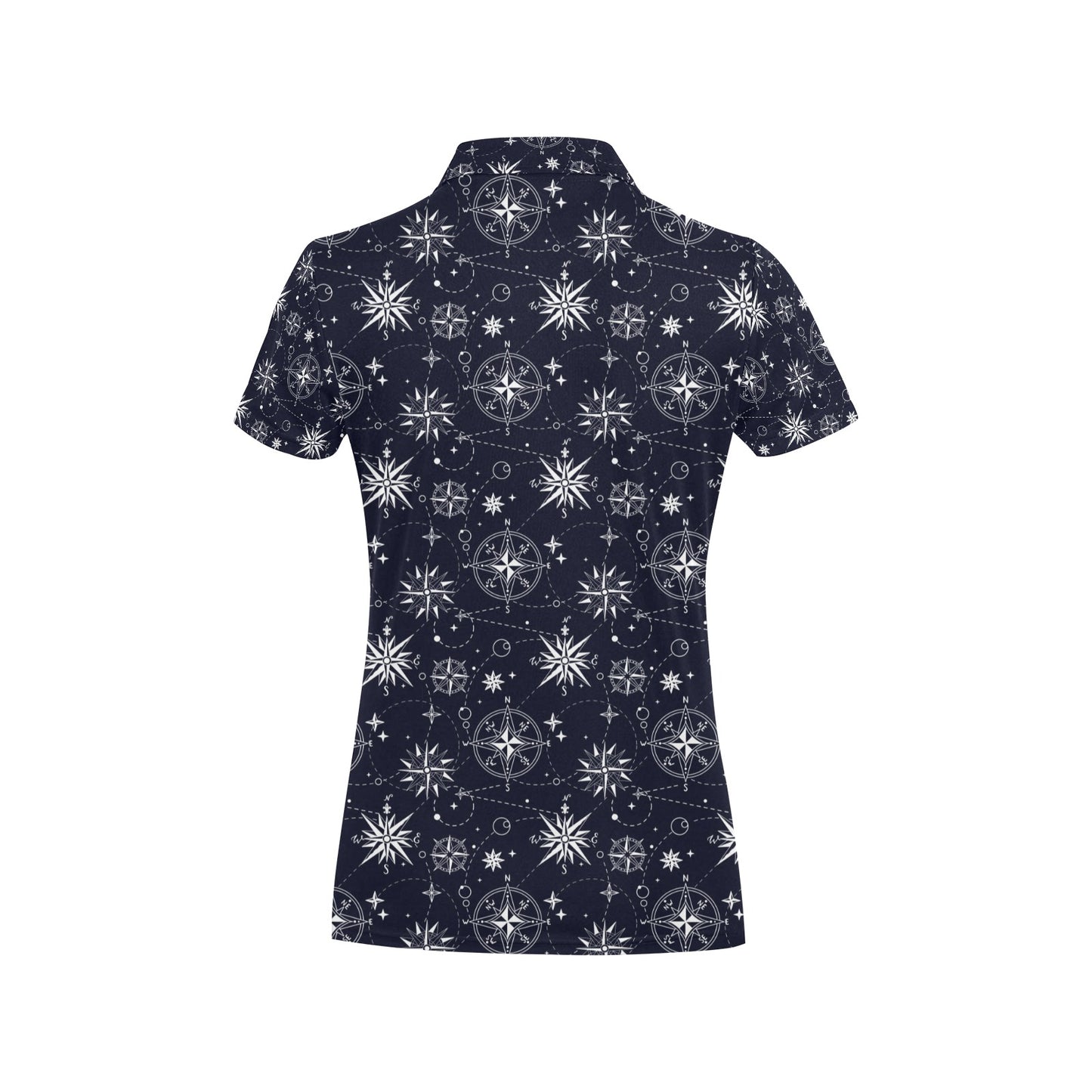 Nautical Sky Design Themed Print Women's Polo Shirt