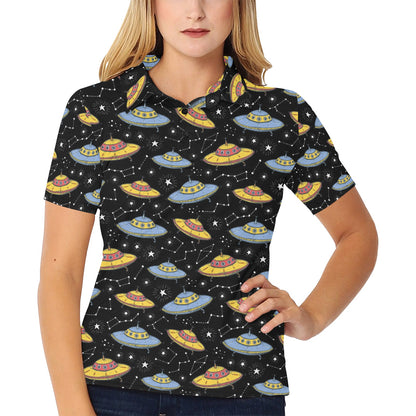UFO Print Design LKS307 Women's Polo Shirt