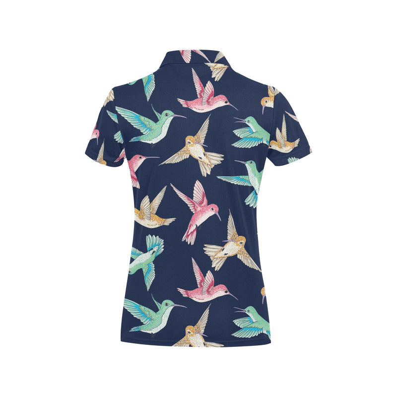 Hummingbird Cute Pattern Print Design 01 Women's Polo Shirt