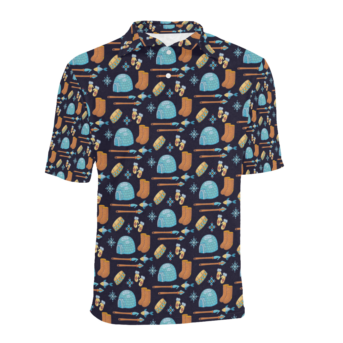Eskimo Pattern Print Design 02 Men Polo Shirt