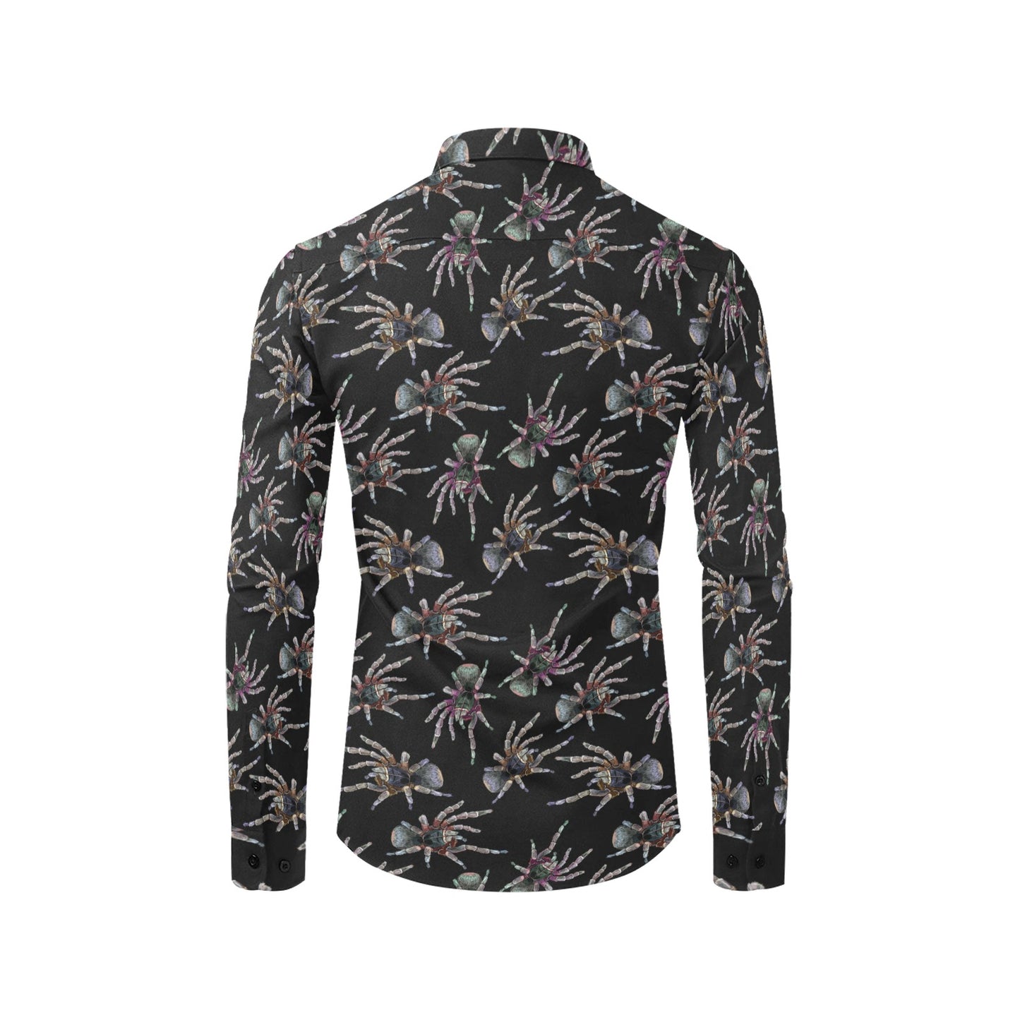 Tarantula Print Design LKS402 Men's Long Sleeve Dress Shirt