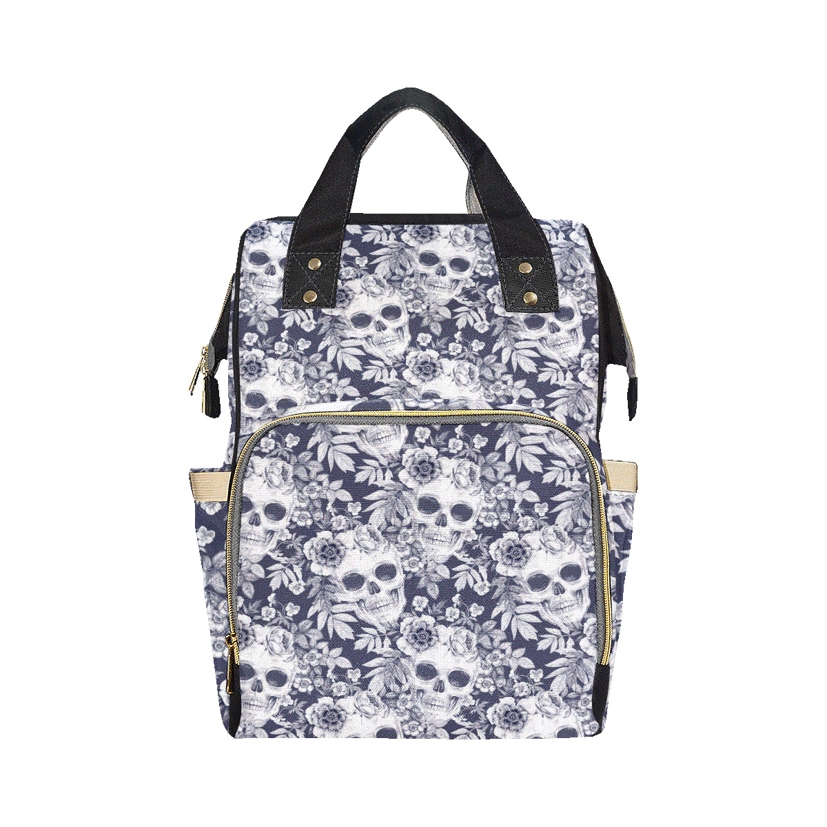 Skull Floral Beautiful Diaper Bag Backpack