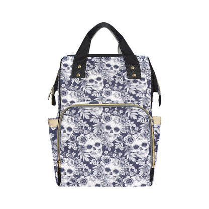 Skull Floral Beautiful Diaper Bag Backpack