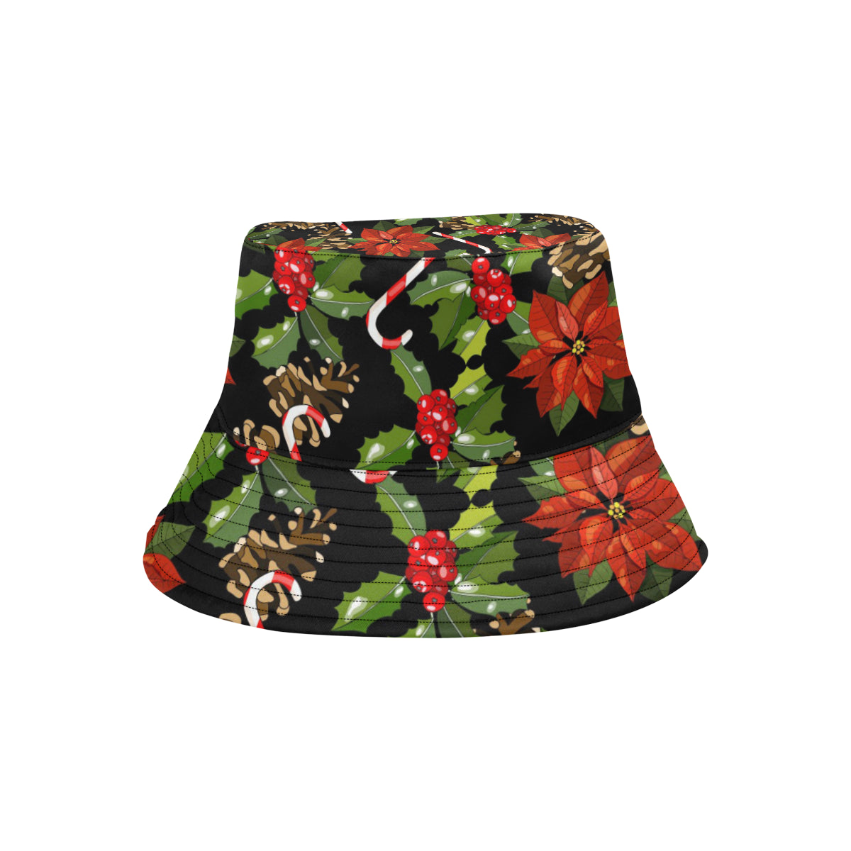 Poinsettia Pattern Print Design POT01 Unisex Bucket Hat