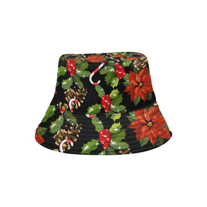 Poinsettia Pattern Print Design POT01 Unisex Bucket Hat