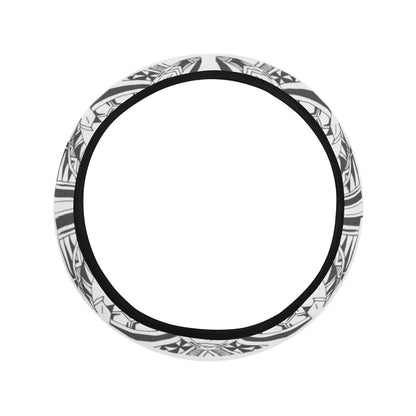 Samoan Style Print Design LKS301 Steering Wheel Cover with Elastic Edge