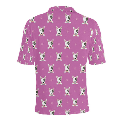Bull Terrier Happy Print Pattern Men Polo Shirt
