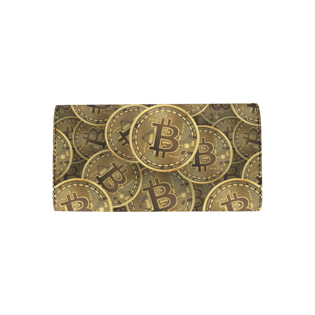 Bitcoin Pattern Print Design DO01 Women's Trifold Wallet